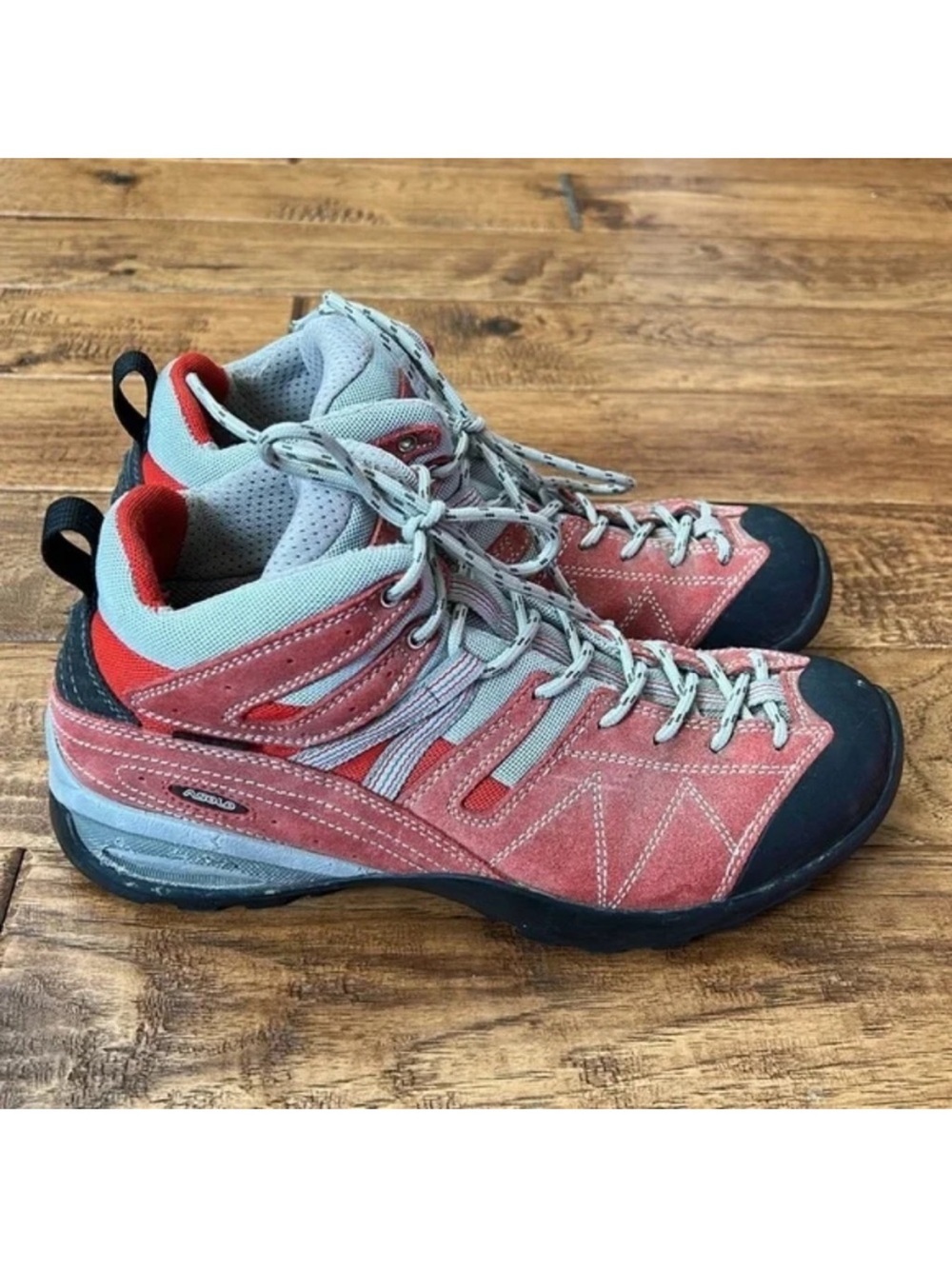 Asolo Trinity WP Waterproof Hiking Boots Suede Leather Fire Red Womens Size 7.5